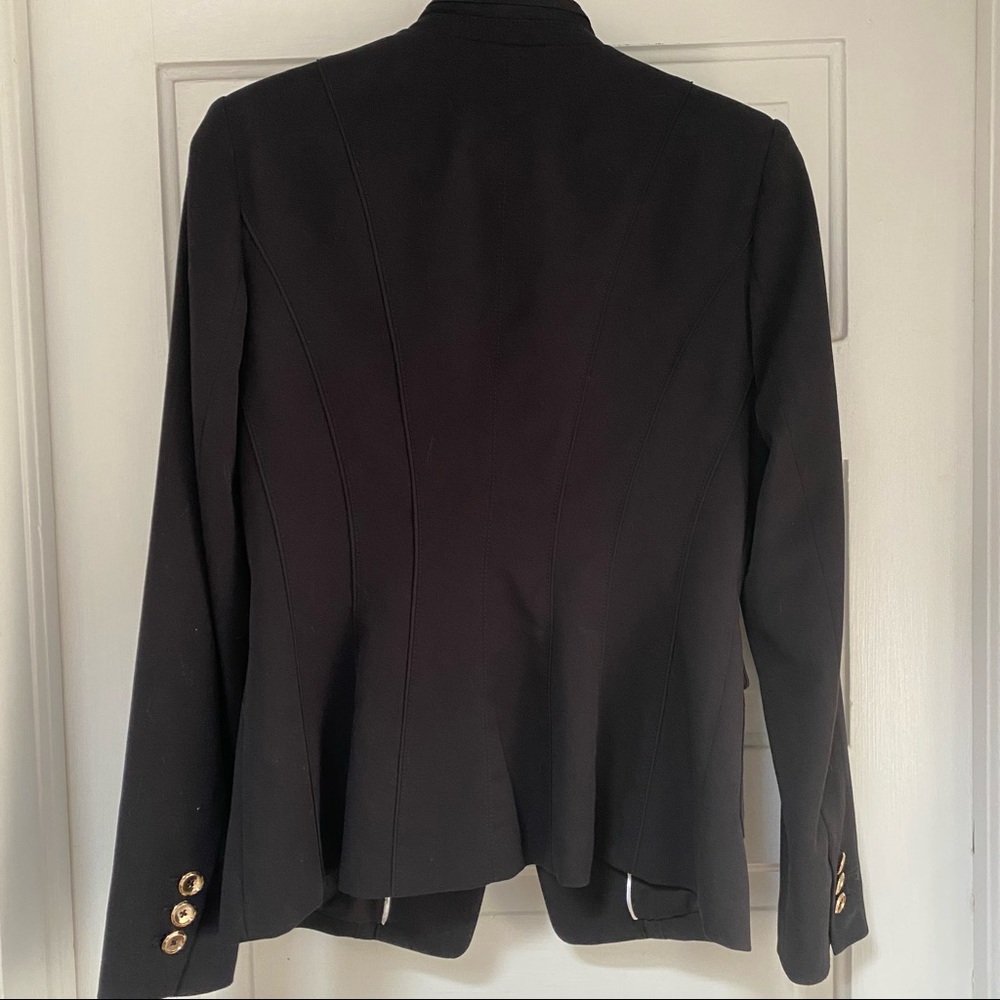 WHBM White House Black Market ruffle collar black blazer - Picture 9 of 12